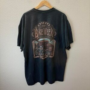 2014 Ohio Bike Week Mens T Shirt Black Motorcycle Event Graphic Tee 2XL